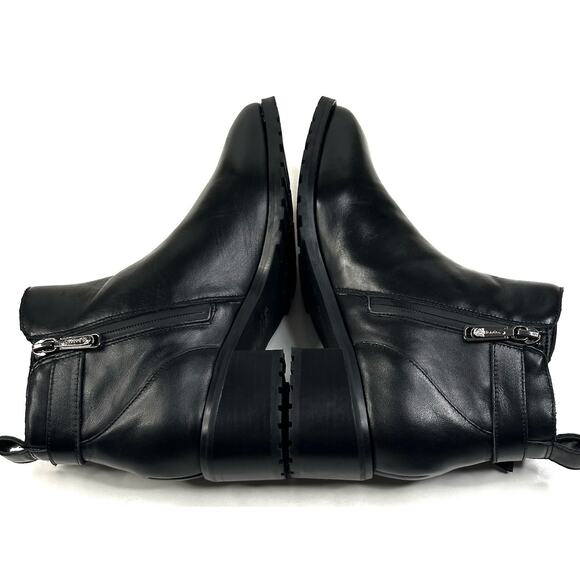Blondo Sullivan Waterproof Black Leather Booties Womens 7.5M Buckle New $150 - Picture 6 of 11